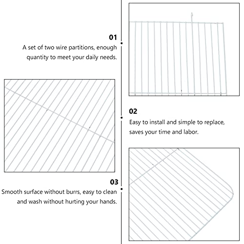 Balacoo 2 Piezas Divisor de Jaula de Hámster Malla de Alambre Placas de Aislamiento Tablero de Cría Pequeña Jaula de Animales Suministros para Jaula Blanca de 47X30x30cm