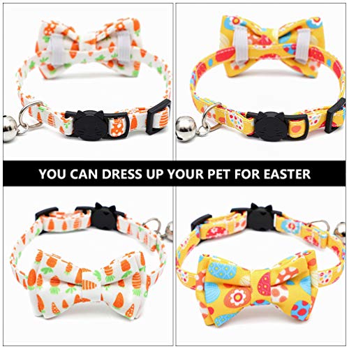 Balacoo 3Pcs Pascua Collar de Conejito de Pascua Huevos Gato Collar Pajarita Pet de Pascua Traje de Perro Gato