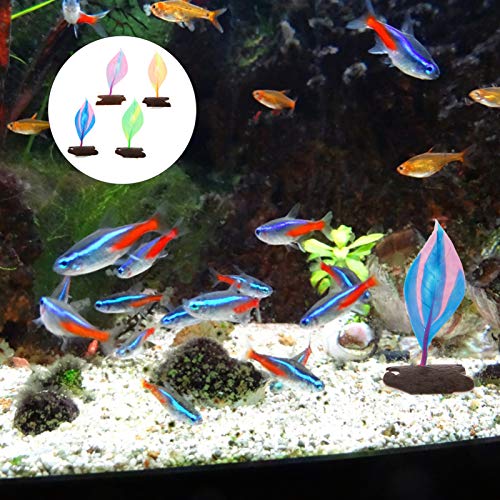 Balacoo 4Pcs Almohadilla de Hoja de Pez Betta con Ventosa Hamaca de Hojas Zonas de Desove de Peces Cama de Descanso de Cría Hábitat Natural para Peces de Agua Salada de Acuario Tropical