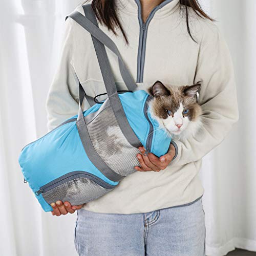 Balacoo Bolsa de retención para gatos, bolsa de transporte y cuidado para las visitas al veterinario, administración de medicamentos, cuidado de los dientes, baño, corte de uñas y conducción.