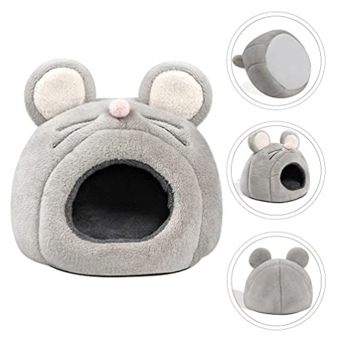 Balacoo Nido de Cama de Cueva de Hámster Casa de Peluche Cálida Jaula de Choza para Rata Chinchilla Erizo Conejillo de Indias Pequeños Animales