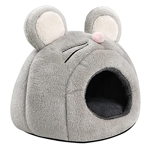 Balacoo Nido de Cama de Cueva de Hámster Casa de Peluche Cálida Jaula de Choza para Rata Chinchilla Erizo Conejillo de Indias Pequeños Animales