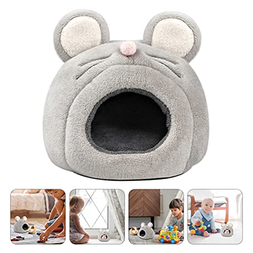 Balacoo Nido de Cama de Cueva de Hámster Casa de Peluche Cálida Jaula de Choza para Rata Chinchilla Erizo Conejillo de Indias Pequeños Animales