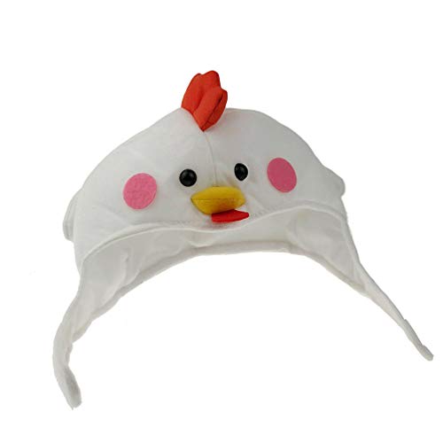 Balacoo Perro Sombrero de Pollo Mascota Novedad Sombrero de Pollo Sombreros Mascota Suave Arnés Mascota Disfraz Foto Prop para Gatos Perros 42-58Cm (Blanco)