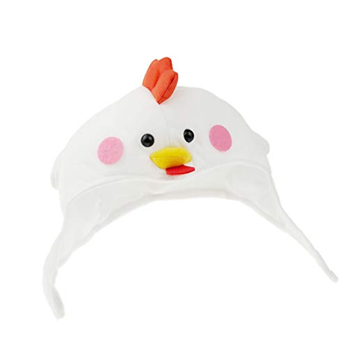 Balacoo Perro Sombrero de Pollo Mascota Novedad Sombrero de Pollo Sombreros Mascota Suave Arnés Mascota Disfraz Foto Prop para Gatos Perros 42-58Cm (Blanco)