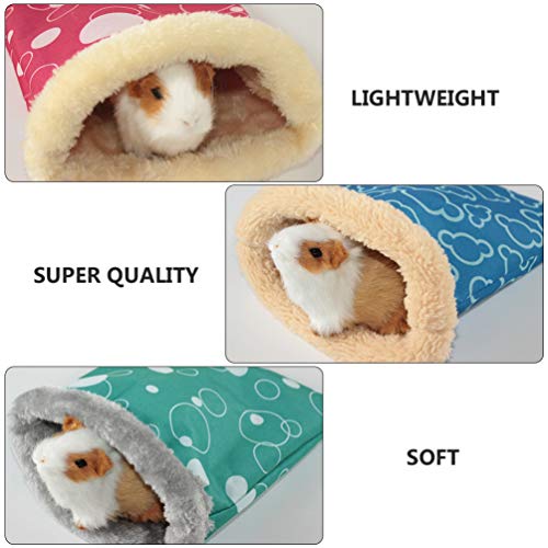 Balacoo Saco de dormir para hámster de peluche cálido pequeño animal doméstico saco de dormir nido para hámster cobayas erizo Rata Chinchilla (color aleatorio), talla L