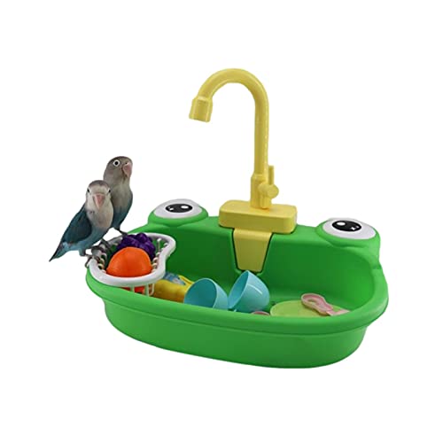 Bañera automática para pájaros para loros, loros, piscinas, juguetes para pájaros, bañeras con grifo, para bañar todo tipo de pájaros y animales domésticos.