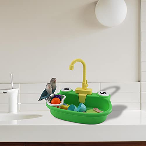 Bañera automática para pájaros para loros, loros, piscinas, juguetes para pájaros, bañeras con grifo, para bañar todo tipo de pájaros y animales domésticos.