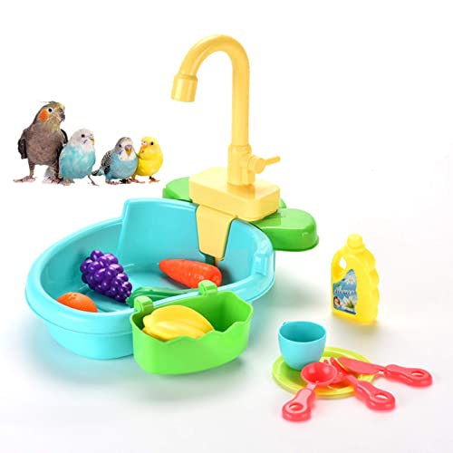 Bañera Loros Bañera Pájaro Accesorios de Ducha de Jaula de Pájaros Accesorios para Jaulas de Pájaros para Bañera Piscina Jaula para Pájaros con Grifo, Accesorio de Baño con Ducha para Periquito