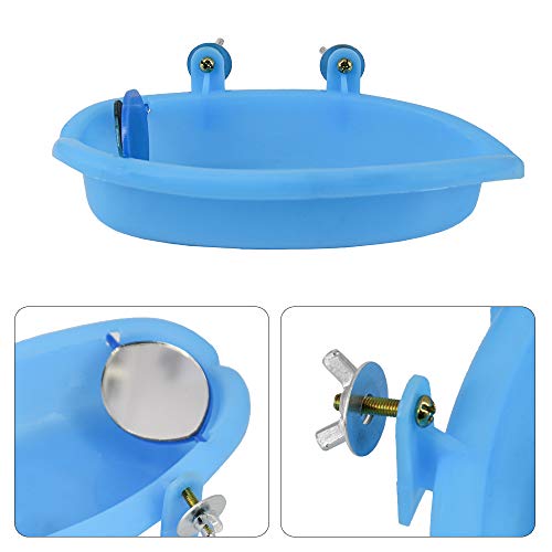 Bañera para pájaros con espejo, para colgar pájaros, accesorios para bañera y columpio de juguete para loro pequeño