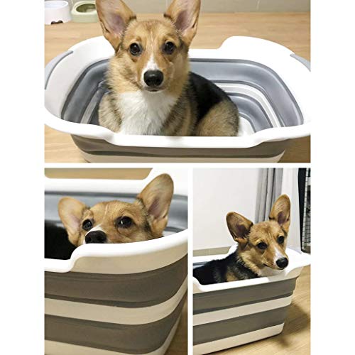 Baño De Mascotas Bañera Plegable Baño para Perros Cubo De Baño Especial Baño De Peluche Bañera De La Piscina Baño De Perro Pequeño/Canasta De Lavandería Plegable Rectangular