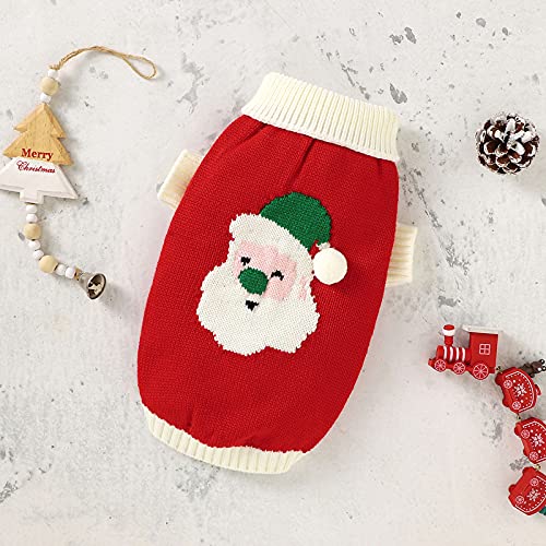 Banooo Jersey de Navidad para perro, ropa de Navidad, muñeco de nieve, reno de Papá Noel, copo de nieve, regalo de Año Nuevo, para cachorros, gatos, perros pequeños, medianos y grandes (rojo, pequeño)