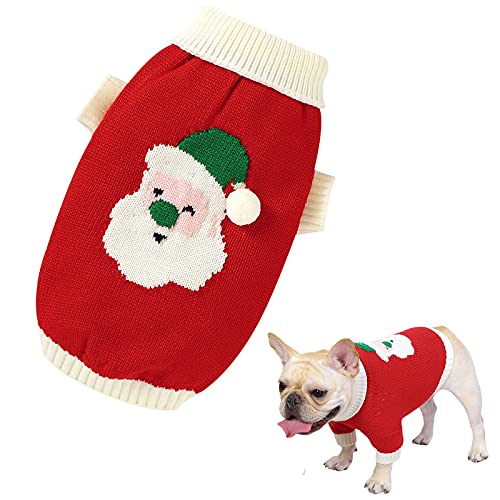 Banooo Jersey de Navidad para perro, ropa de Navidad, muñeco de nieve, reno de Papá Noel, copo de nieve, regalo de Año Nuevo, para cachorros, gatos, perros pequeños, medianos y grandes (rojo, pequeño)