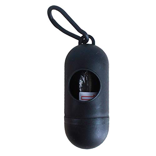 Baoblaze Portable Dog Poo Bags Carrier Cat Waste Bag Holder Dispenser con 1 Rollo de Bolsas a Prueba de Fugas para Mascotas Que Caminan, Caja de plástico PP - Negro