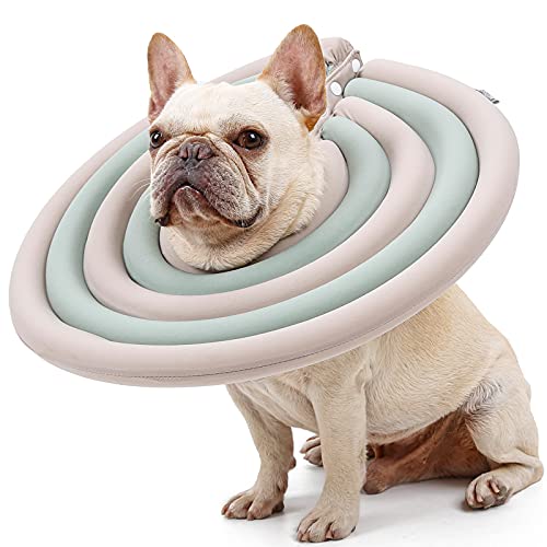 Baoblaze Protector de Mascota Collar isabelino Suave Anti-mordedura Cirugía de Mascotas Cono de recuperación Protector para Cachorro de Gato - Beige Verde XL