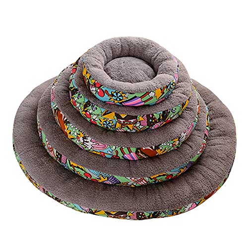 Baodaner Cama de gato, cama de donuts para perro, cama de felpa para mascotas, cama ortopédica de espuma viscoelástica para mascotas, alivio ortopédico y cama de cojín para perros y gatos (L, 2)