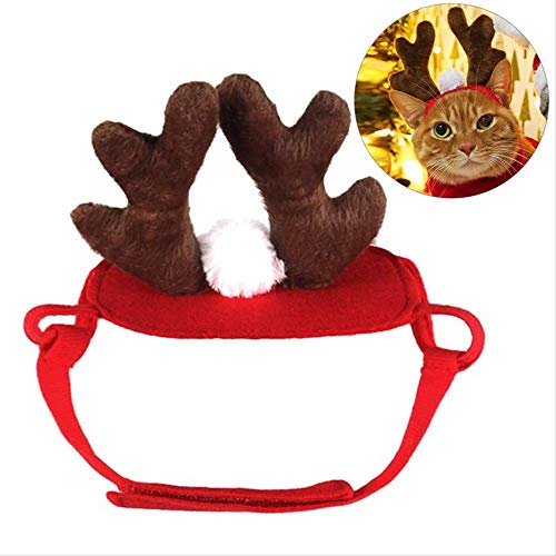 BBLL Christmas Dog Diademas Cornamenta Suministros para Mascotas Perro Gato Ciervo Diadema Decoración Teddy Perro Cornamenta Perro Caballero Tocado