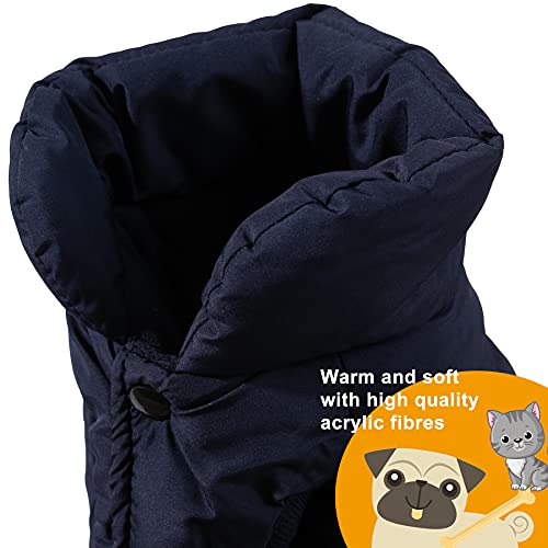 BCASE, Chaleco para Mascota, Ropa de Invierno Cálida y Resistente al Frío, Interior con Forro Acolchado, Ropa para Gato, Ropa para Perro, Color Azul Marino. Tallas S, M, L y XL