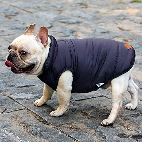 BCASE, Chaleco para Mascota, Ropa de Invierno Cálida y Resistente al Frío, Interior con Forro Acolchado, Ropa para Gato, Ropa para Perro, Color Azul Marino. Tallas S, M, L y XL