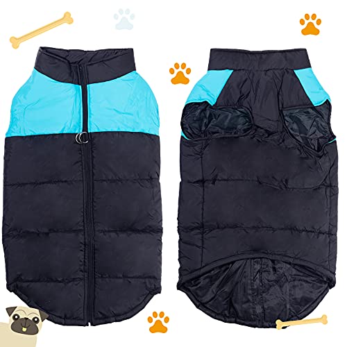 BCASE, Impermeable para Perro, Ropa para Mascotas, a Prueba de Agua y Nieve, Ropa de Invierno, Perros Grandes, Color Azul. Talla 3XL 4XL 5XL 6XL 7XL