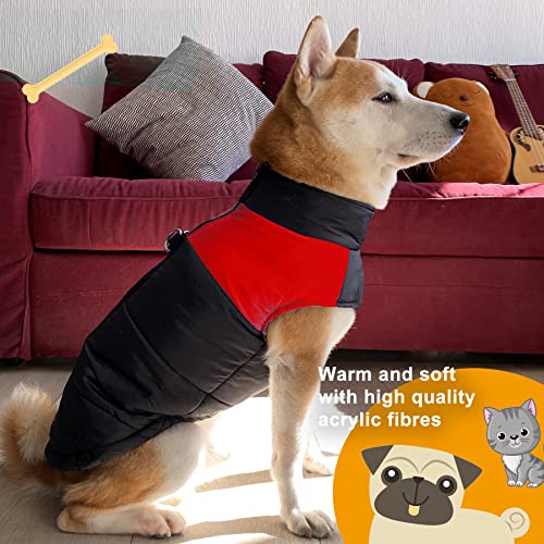 BCASE, Impermeable para Perro, Ropa para Mascotas, a Prueba de Agua y Nieve, Ropa de Invierno, Perros Grandes, Color Rojo. Talla 3XL 4XL 5XL 6XL 7XL