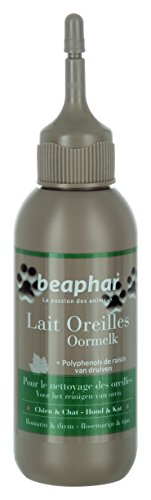 Beaphar Leche Limpiador Premium para Orejas del Perro y el Gato – con polifenoles de UVA, extractos de Romero y Thym – Limpia Suavemente Las Orejas y Elimina impurezas, 125 ml