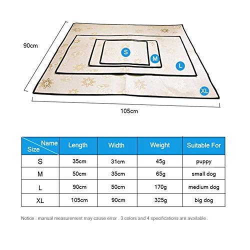 beautyhe Colchon Perro Impermeable Antideslizante Alfombra Enfriadora Durable Colchon Impermeable Exterior para Perros Gato PequeñOs Y Medianos Grandes Small