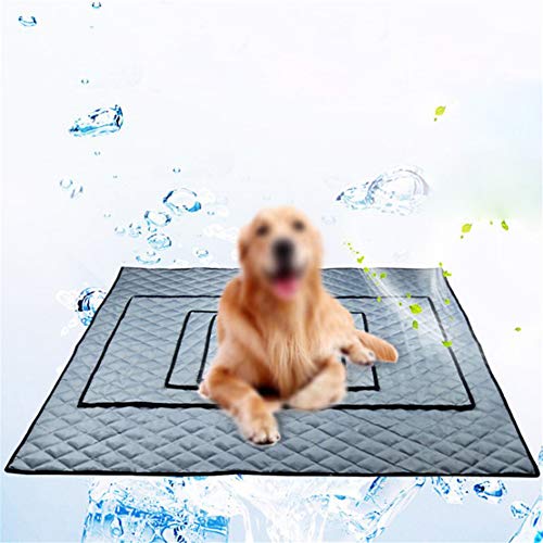 beautyhe Colchon Perro Impermeable Antideslizante Alfombra Enfriadora Durable Colchon Impermeable Exterior para Perros Gato PequeñOs Y Medianos Grandes Gray,Large