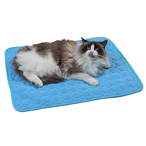 beautyhe Colchon Perro Lavable Antideslizante Alfombrilla Camas Perros Enfriadora Durable Resistente Colchon Impermeable Exterior para Perros Gato Lightblue,Large