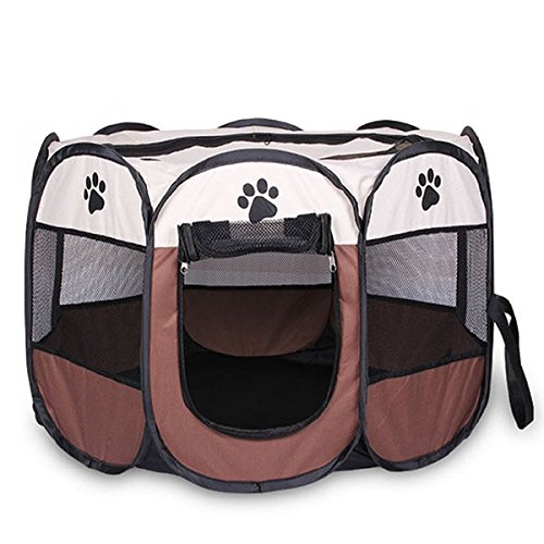 Beauy - Tienda plegable para animales de compañía, para perros, casa, jaula, perro, gato, tienda, parque, perro, perrera, fácil operación, octogonal