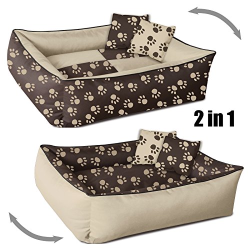 BedDog® 2en1 colchón para Perro MAX Quattro XXXL Aprox. 150x110 cm, 8 Colores, Cama, sofá,Cesta para Perro, Beige/Marron