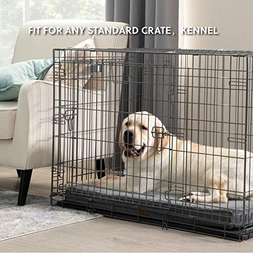 Bedsure Cama Perro Pequeño Ortopédica - Colchoneta Perro Lavable M, Desenfundable con Espuma De Caja De Huevos, 76x50x7.6 cm, Gris