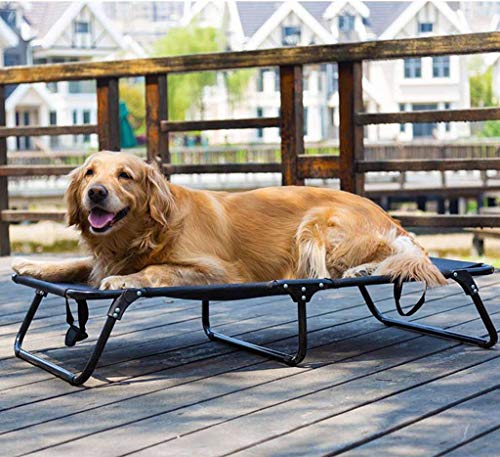 BEIGOO Cama De Arriba para Mascotas,Malla Metal Transpirable Plegable Cama De Perros Y Gatos Cómoda Colchón Perro Cuidado Fácil Cesta para Perro Cuatro Estaciones Pequeñas Medianas Grandes Perros-A-L