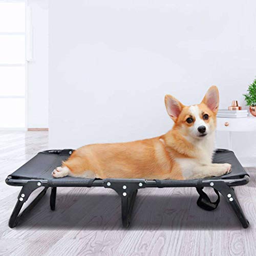 BEIGOO Cama De Arriba para Mascotas,Malla Metal Transpirable Plegable Cama De Perros Y Gatos Cómoda Colchón Perro Cuidado Fácil Cesta para Perro Cuatro Estaciones Pequeñas Medianas Grandes Perros-A-L