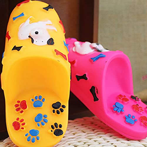 BEITABEITAkaitank Squeak Dog Toys Juguete de plástico para Masticar con Forma de Zapatilla chirriadora con Lindo Estampado Resistente a mordeduras para Perros pequeños y Gatos, Zapatilla chirriante