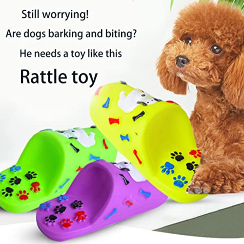 BEITABEITAkaitank Squeak Dog Toys Juguete de plástico para Masticar con Forma de Zapatilla chirriadora con Lindo Estampado Resistente a mordeduras para Perros pequeños y Gatos, Zapatilla chirriante