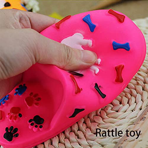 BEITABEITAkaitank Squeak Dog Toys Juguete de plástico para Masticar con Forma de Zapatilla chirriadora con Lindo Estampado Resistente a mordeduras para Perros pequeños y Gatos, Zapatilla chirriante