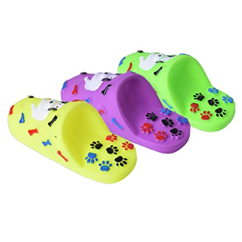 BEITABEITAkaitank Squeak Dog Toys Juguete de plástico para Masticar con Forma de Zapatilla chirriadora con Lindo Estampado Resistente a mordeduras para Perros pequeños y Gatos, Zapatilla chirriante