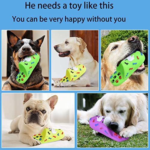 BEITABEITAkaitank Squeak Dog Toys Juguete de plástico para Masticar con Forma de Zapatilla chirriadora con Lindo Estampado Resistente a mordeduras para Perros pequeños y Gatos, Zapatilla chirriante