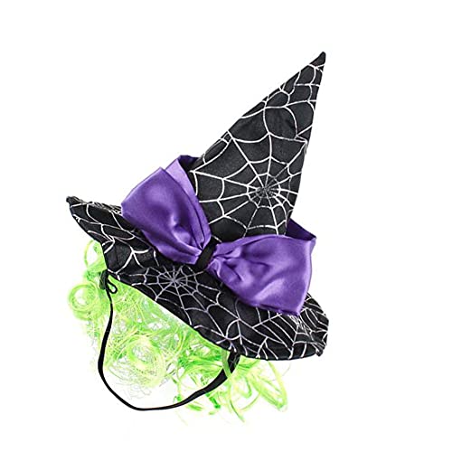 Beito Mascota Halloween Sombrero Mascota Disfraz de Halloween Halloween Mascota Sombrero Perro Bruja Sombreros Cachorro araña Web Cosplay Traje Gorra para Fotos Accesorios de Disfraz de Mascotas