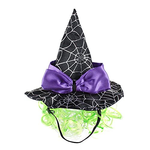 Beito Mascota Halloween Sombrero Mascota Disfraz de Halloween Halloween Mascota Sombrero Perro Bruja Sombreros Cachorro araña Web Cosplay Traje Gorra para Fotos Accesorios de Disfraz de Mascotas