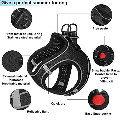 Belababy - Arnés para perro sin tirones, cómodo y transpirable, reflectante para perro, arnés extra suave de malla para mascotas, arnés de entrenamiento para pasear al cachorro