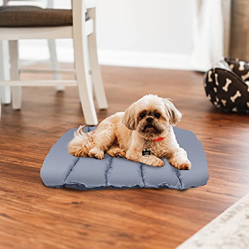 Beowanzk Cama Perro/Gato Antiestres Antimordeduras Elevada Cojin Colchon Perro Lavable Colchoneta Viaje Relajantes Cunas para Perros Exterior Impermeables Plegable Portatil(pequeño, Gris)