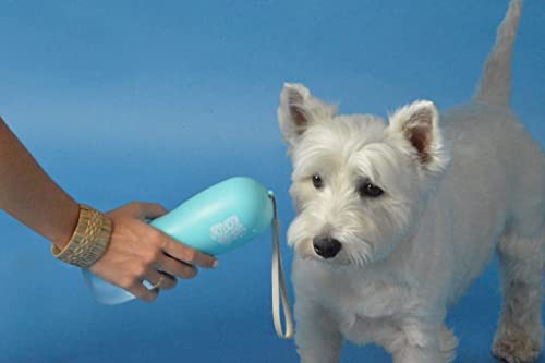 Best buds Bebedero portatil para Perro y Gato, Accesorios para Perros, Botella dispensadora de Agua para Mascotas, antigoteo con Filtro de carbón - Azul (Rosa)