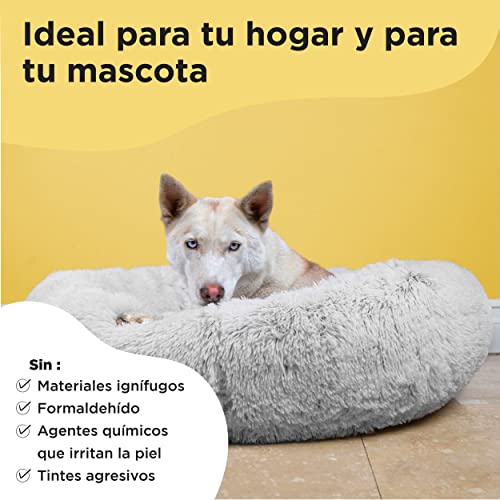 Best Friends by Sheri La cama original para gato y perro de Donut en piel peluda, lavable a máquina, extraíble con cremallera, tamaño mediano, escarcha