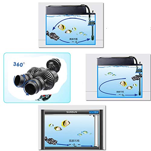 BetterFun Limpiador de bomba de cabezal eléctrico de circulación de acuario, agua para hacer acuarios con salida de cabeza simple/dual, para tanque de peces, bomba marina tropical, filtro de flujo