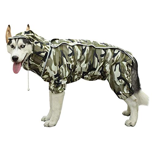 BGDRR Pet Small Large Dog Chubasquero Ropa Impermeable for Perros Grandes Mono Rain Coat Overol con Capucha Capa Labrador Golden Retriever (Color : Blackish Camo, Size : 22)