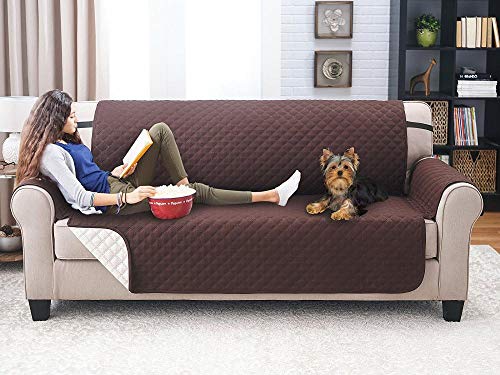 B/H Protectores Antideslizantes para sofá para Mascotas,Suministros para Mascotas antisuciedad cojín del sofá, Funda Protectora Antideslizante-Brown_112X185CM