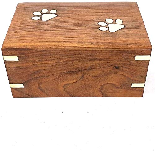 Bhartiya Handicrafts Wooden Burial Urns for Ashes Dark Brown Indian Rosewood Pet Urns for Dogs, Memorial Keepsake Urns for Ashes | Wooden Cremation Box (S - 5 x 3 x 2.5 (15 CU/In))