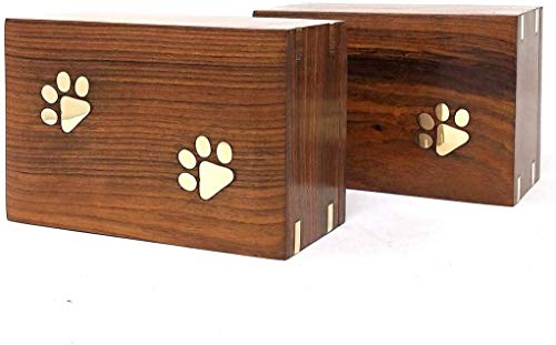 Bhartiya Handicrafts Wooden Burial Urns for Ashes Dark Brown Indian Rosewood Pet Urns for Dogs, Memorial Keepsake Urns for Ashes | Wooden Cremation Box (S - 5 x 3 x 2.5 (15 CU/In))